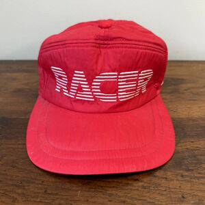 Vintage 80s 90s Daewoo Racer Automotive Promo Red Nylon Hat Cap Size M